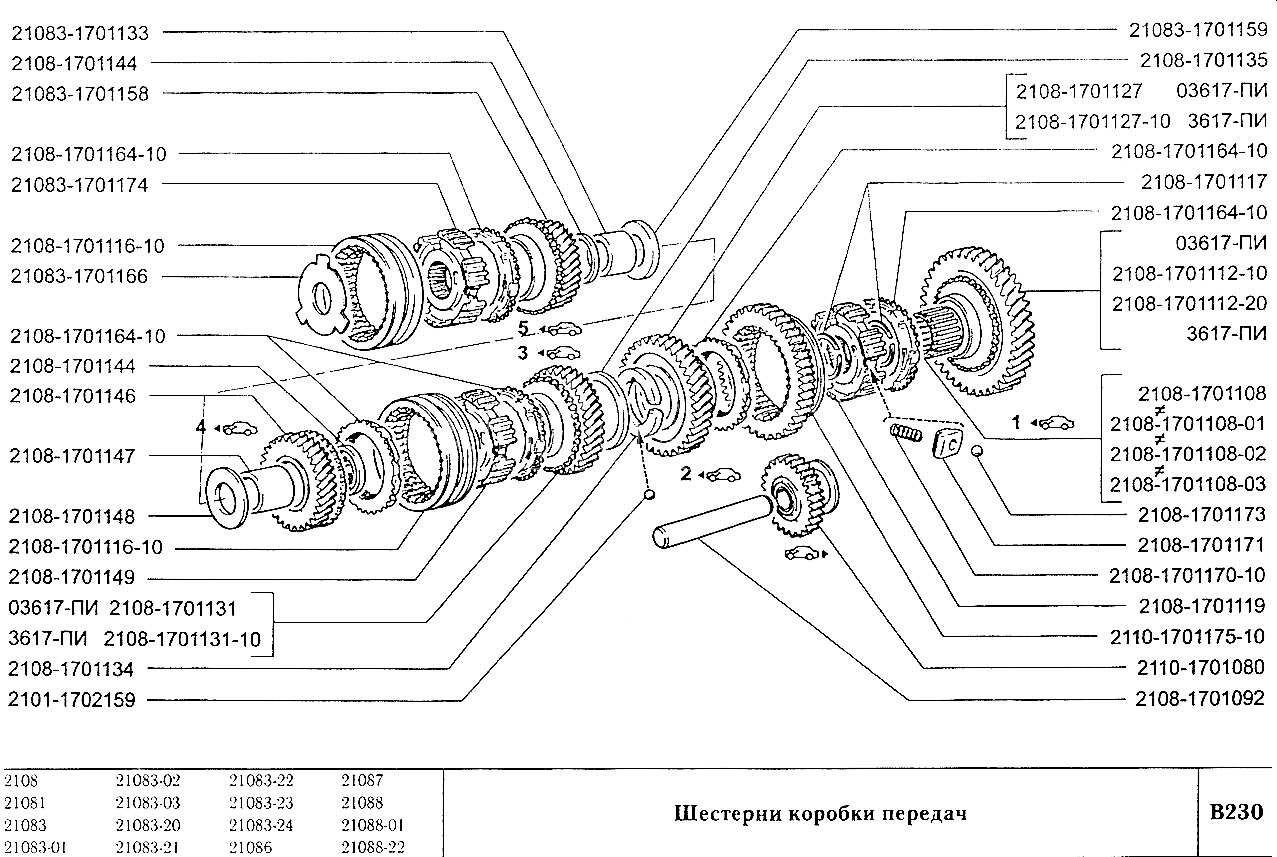 Схема кпп 21099