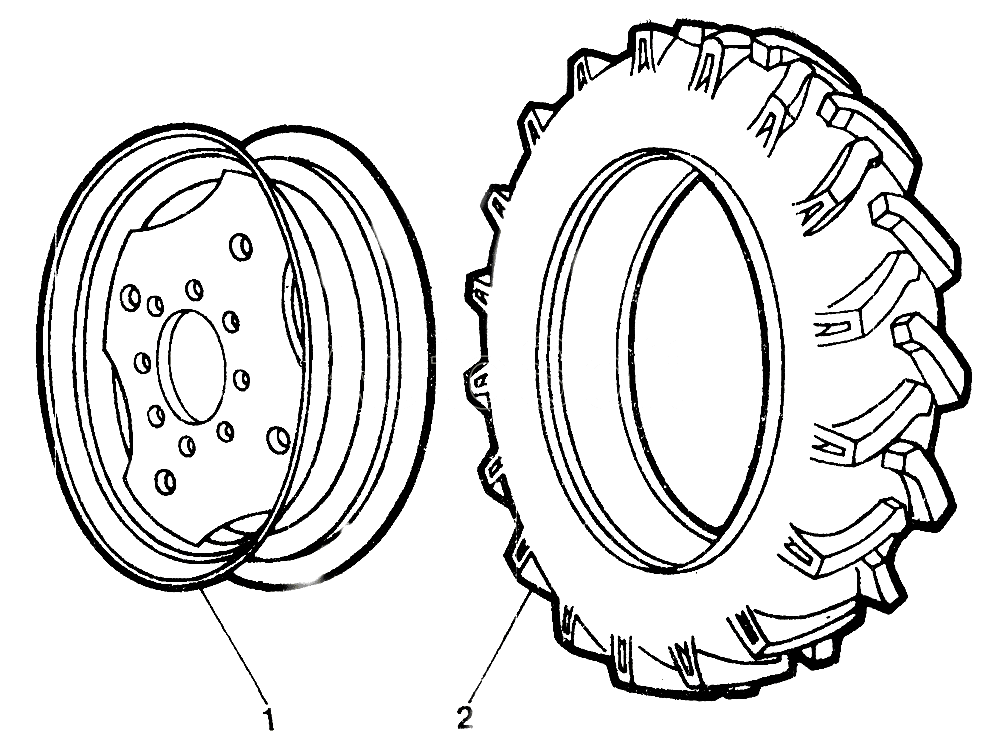 Чертеж тракторного колеса