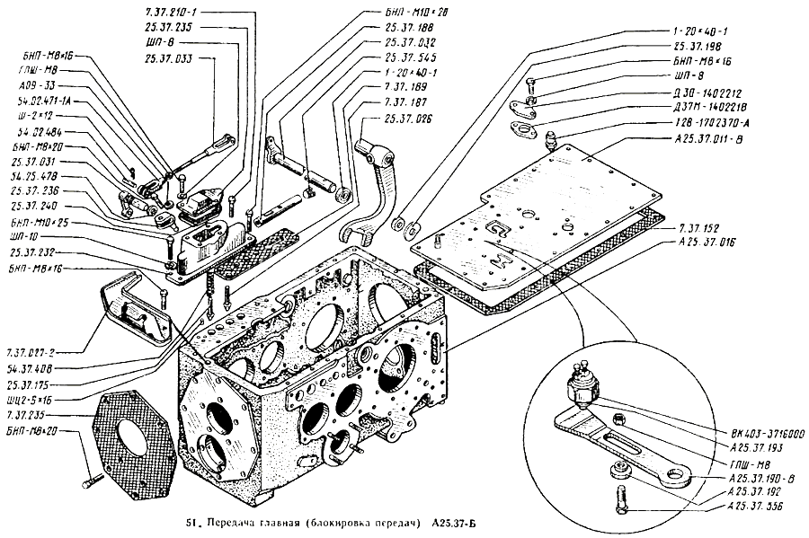 Трактор Т-25А - Блокировка передач